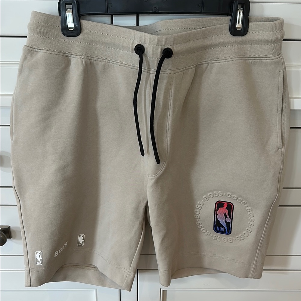 Hugo Boss Tan Athletic Shorts with Relaxed Fit